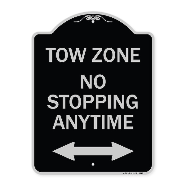 Signmission No Stopping Anytime W/ Bi-Directional Arrow Heavy-Gauge Aluminum Sign, 24" x 18", BS-1824-23579 A-DES-BS-1824-23579 - main